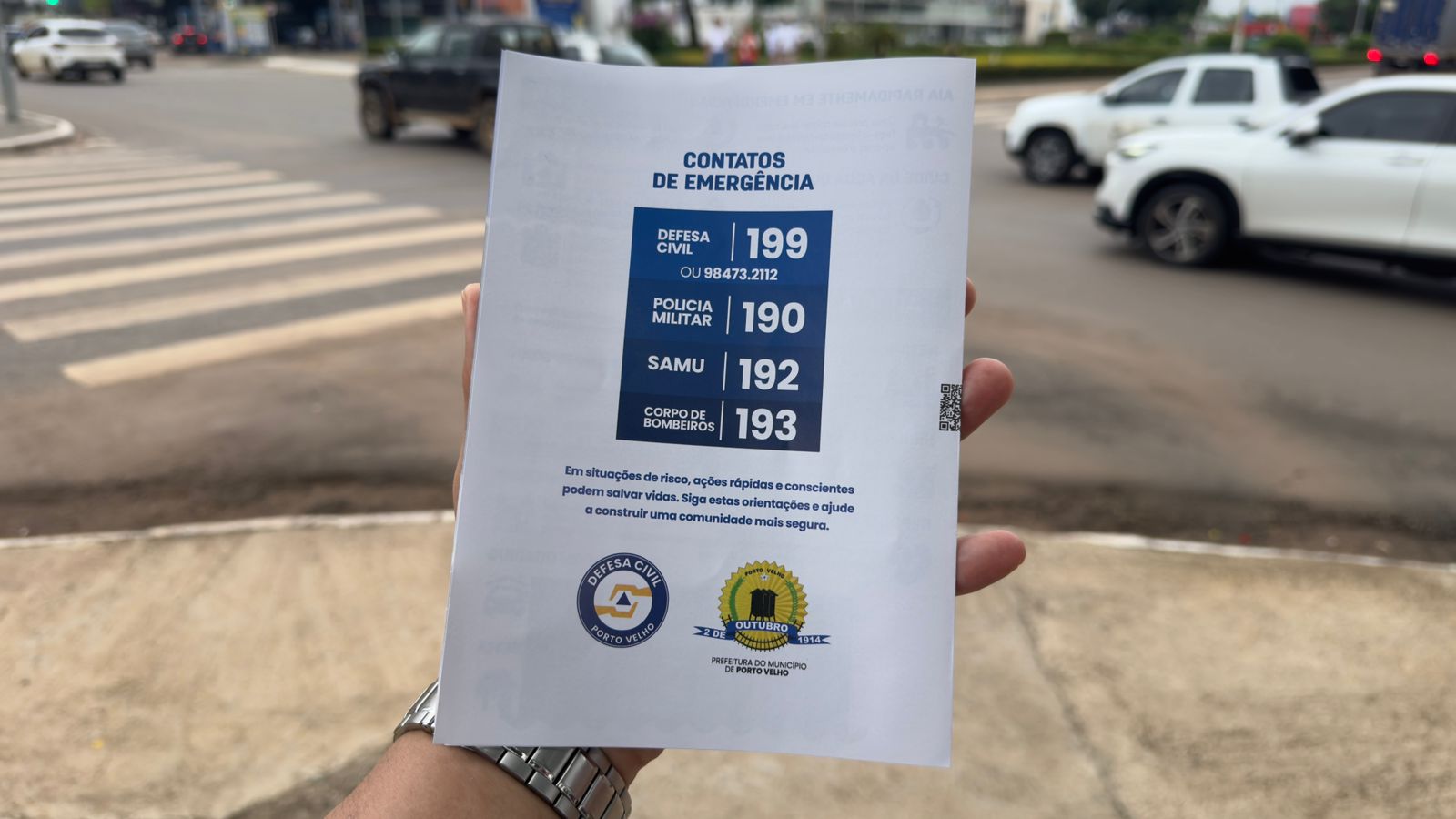 Defesa Civil Municipal reforça que, em caso de emergência, os moradores devem acionar imediatamente o órgão